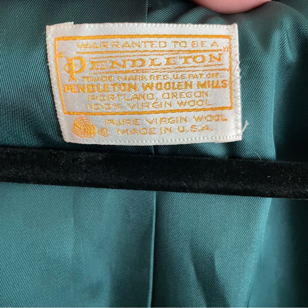 NWT Vintage Pendleton Women’s Blazer Coat 100% Virgin Wool Forest Green Size 16 - Picture 5 of 11
